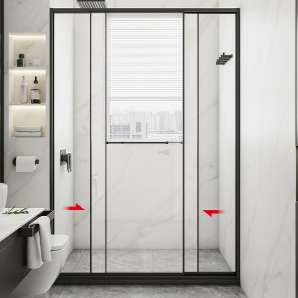 Transparent Tempered Shower Bath Door Double Sliding Framed Shower Doors Clearhalo 'Bathroom Remodel & Bathroom Fixtures' 'Home Improvement' 'home_improvement' 'home_improvement_shower_tub_doors' 'Shower and Tub Doors' 'shower_tub_doors' 'Showers & Bathtubs' 1200x1200_11fdf86b-14da-4588-88d8-b38b9d1f8717