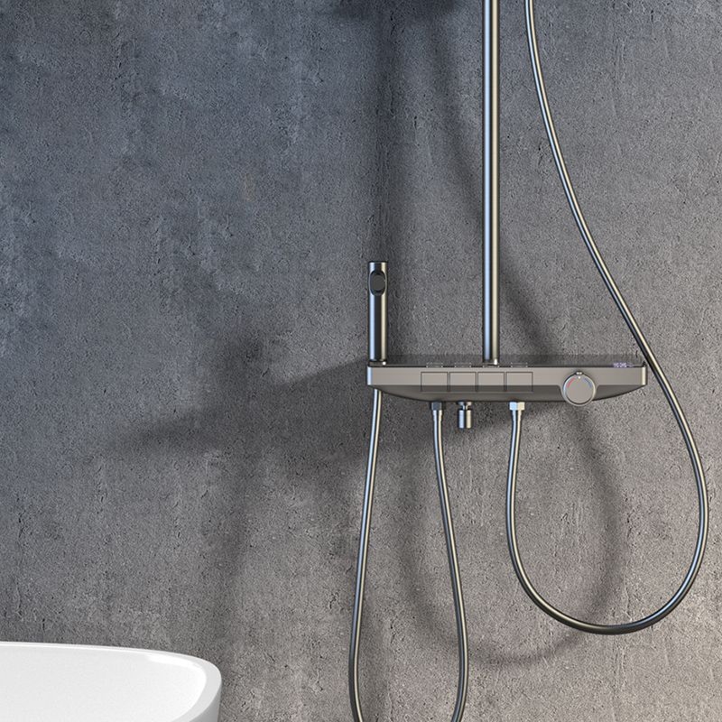 Modern Wall Mounted Adjustable Water Flow Shower Faucet Shower Hose Shower System Clearhalo 'Bathroom Remodel & Bathroom Fixtures' 'Home Improvement' 'home_improvement' 'home_improvement_shower_faucets' 'Shower Faucets & Systems' 'shower_faucets' 'Showers & Bathtubs Plumbing' 'Showers & Bathtubs' 1200x1200_12004e1e-c0cc-4b48-8277-75b65409ef53