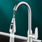 Swivel Spout Kitchen Faucet Gooseneck No Sensor with Pull Out Sprayer Clearhalo 'Home Improvement' 'home_improvement' 'home_improvement_kitchen_faucets' 'Kitchen Faucets' 'Kitchen Remodel & Kitchen Fixtures' 'Kitchen Sinks & Faucet Components' 'kitchen_faucets' 1200x1200_120671f9-78f0-4d04-b526-32e0444aef59