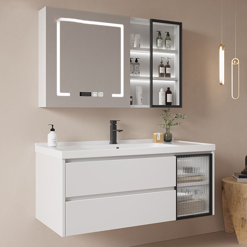 Modern Sink Vanity Solid Color Wall Mount Vanity Cabinet for Bathroom Clearhalo 'Bathroom Remodel & Bathroom Fixtures' 'Bathroom Vanities' 'bathroom_vanities' 'Home Improvement' 'home_improvement' 'home_improvement_bathroom_vanities' 1200x1200_120856a0-f7f5-4f8c-a797-c8073dd7c083