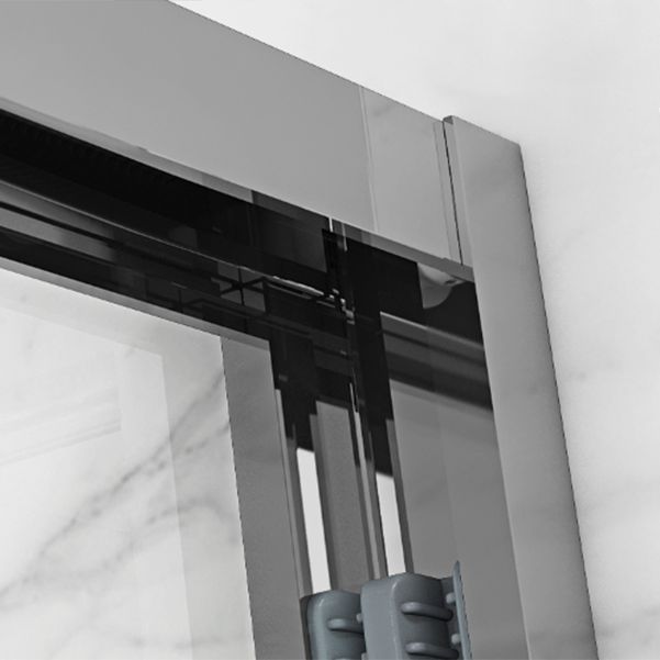 Double Sliding Glass Shower Door Stainless Steel Narrow Frame Shower Screen Clearhalo 'Bathroom Remodel & Bathroom Fixtures' 'Home Improvement' 'home_improvement' 'home_improvement_shower_tub_doors' 'Shower and Tub Doors' 'shower_tub_doors' 'Showers & Bathtubs' 1200x1200_1219b74f-31a1-41d9-9806-b44801497984