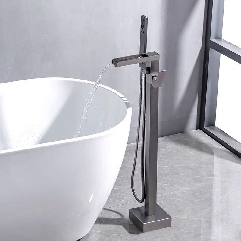 Modern Free Standing Tub Filler Faucet Copper with Hand Shower Freestanding Faucet Clearhalo 'Bathroom Remodel & Bathroom Fixtures' 'Bathtub Faucets' 'bathtub_faucets' 'Home Improvement' 'home_improvement' 'home_improvement_bathtub_faucets' 1200x1200_12256c6b-6e33-42f1-812c-abe0114b2c48
