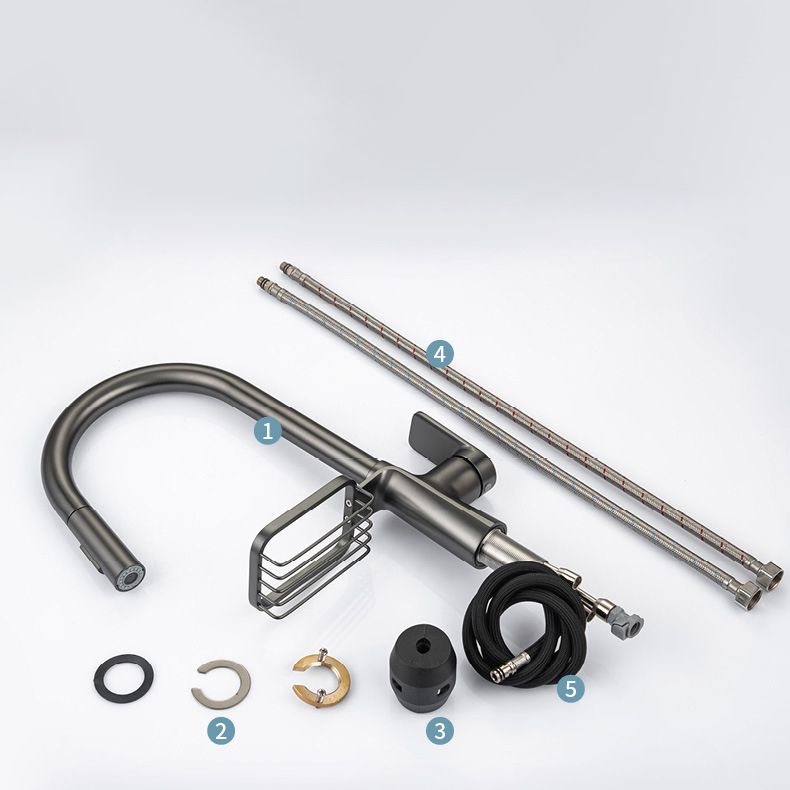 Modern Pot Filler Brass Pulldown Sprayer with Accessories Swivel Spout Kitchen Faucet Clearhalo 'Home Improvement' 'home_improvement' 'home_improvement_kitchen_faucets' 'Kitchen Faucets' 'Kitchen Remodel & Kitchen Fixtures' 'Kitchen Sinks & Faucet Components' 'kitchen_faucets' 1200x1200_1225d39d-195e-4a3e-9804-477bb6329fb4