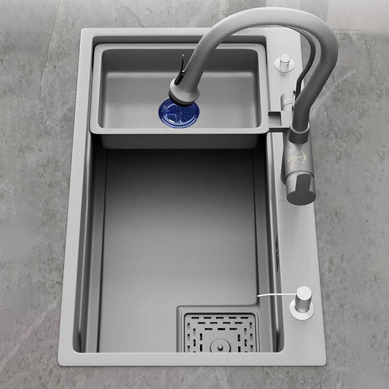 Modern Kitchen Sink Stainless Steel with Accessories and Faucet Top-Mount Kitchen Bar Sink Clearhalo 'Home Improvement' 'home_improvement' 'home_improvement_kitchen_sinks' 'Kitchen Remodel & Kitchen Fixtures' 'Kitchen Sinks & Faucet Components' 'Kitchen Sinks' 'kitchen_sinks' 1200x1200_122f42b5-0c18-4a67-93d7-da69a0bb5e77