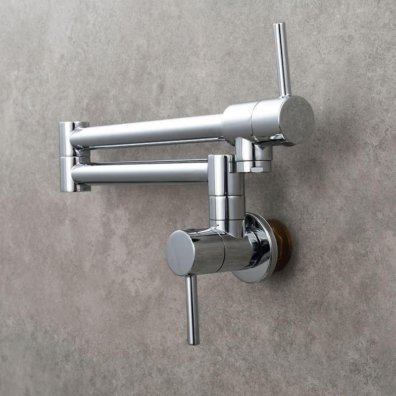 Modern One Handle Wall-mounted Pot Filler Low Profile Water Filler Clearhalo 'Home Improvement' 'home_improvement' 'home_improvement_kitchen_faucets' 'Kitchen Faucets' 'Kitchen Remodel & Kitchen Fixtures' 'Kitchen Sinks & Faucet Components' 'kitchen_faucets' 1200x1200_12496a7d-7a5b-4d6e-9ab4-18988b124cd0