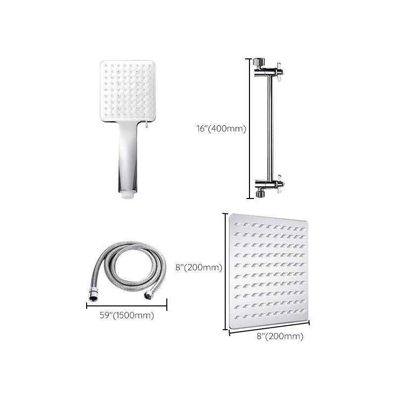Contemporary Shower Head Combo Polished Stainless Steel Wall-Mount Shower Head Clearhalo 'Bathroom Remodel & Bathroom Fixtures' 'Home Improvement' 'home_improvement' 'home_improvement_shower_heads' 'Shower Heads' 'shower_heads' 'Showers & Bathtubs Plumbing' 'Showers & Bathtubs' 1200x1200_124afde0-5dec-4534-9fb6-0b1c52ab3060