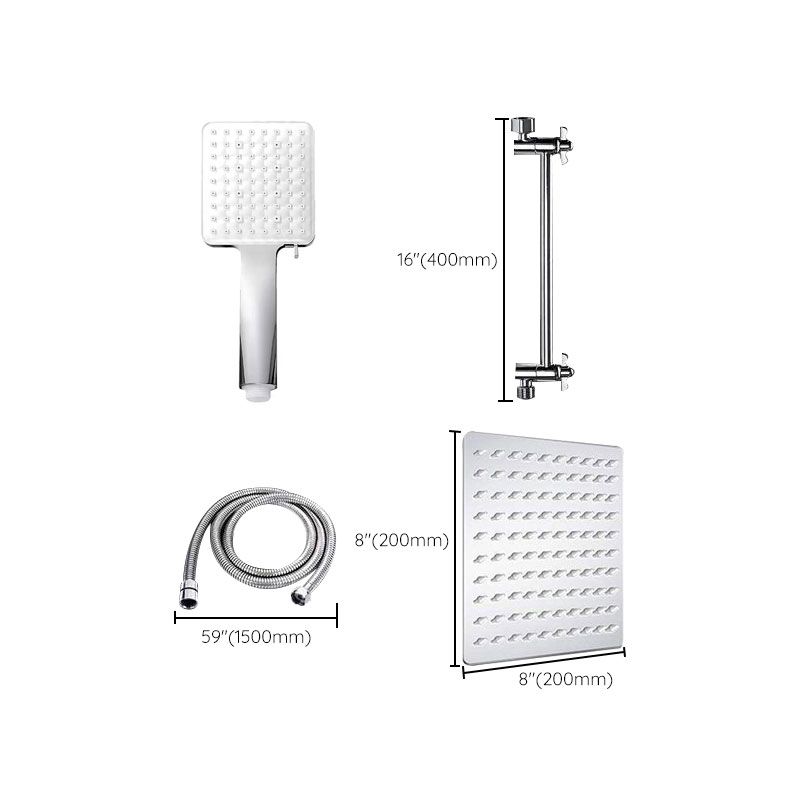 Contemporary Shower Head Combo Polished Stainless Steel Wall-Mount Shower Head Clearhalo 'Bathroom Remodel & Bathroom Fixtures' 'Home Improvement' 'home_improvement' 'home_improvement_shower_heads' 'Shower Heads' 'shower_heads' 'Showers & Bathtubs Plumbing' 'Showers & Bathtubs' 1200x1200_124afde0-5dec-4534-9fb6-0b1c52ab3060