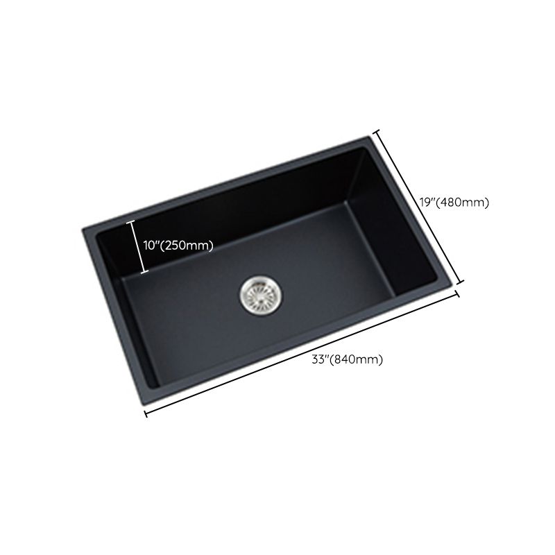 Black Quartz Kitchen Sink Drop-In Single Bowl Sink with Basket Strainer Clearhalo 'Home Improvement' 'home_improvement' 'home_improvement_kitchen_sinks' 'Kitchen Remodel & Kitchen Fixtures' 'Kitchen Sinks & Faucet Components' 'Kitchen Sinks' 'kitchen_sinks' 1200x1200_126e7145-655a-4684-bd47-ea13bef73dfc