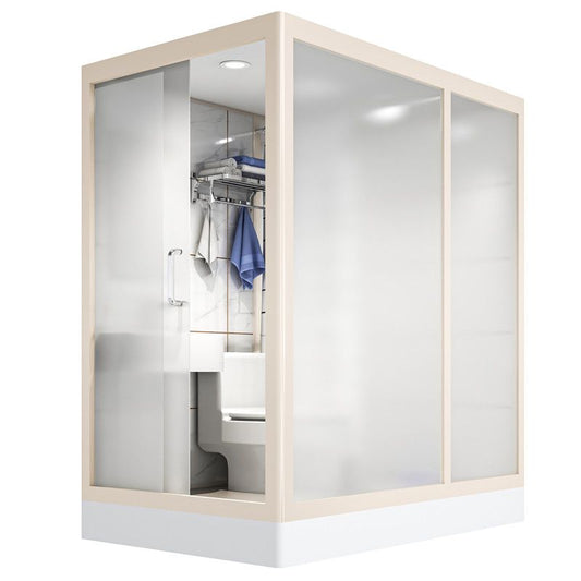 Rectangular Sliding Shower Enclosure Framed Shower Enclosure in White Clearhalo 'Bathroom Remodel & Bathroom Fixtures' 'Home Improvement' 'home_improvement' 'home_improvement_shower_stalls_enclosures' 'Shower Stalls & Enclosures' 'shower_stalls_enclosures' 'Showers & Bathtubs' 1200x1200_127f9fd8-00bf-4a17-907a-a3e64512f9e4