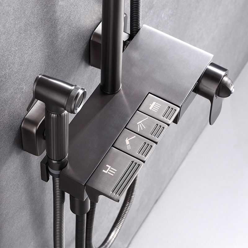 Modern Brass Shower System Adjustable Spray Pattern Shower Set Clearhalo 'Bathroom Remodel & Bathroom Fixtures' 'Home Improvement' 'home_improvement' 'home_improvement_shower_faucets' 'Shower Faucets & Systems' 'shower_faucets' 'Showers & Bathtubs Plumbing' 'Showers & Bathtubs' 1200x1200_12cd0d6a-f5a8-460e-b8bd-59139ff2294c