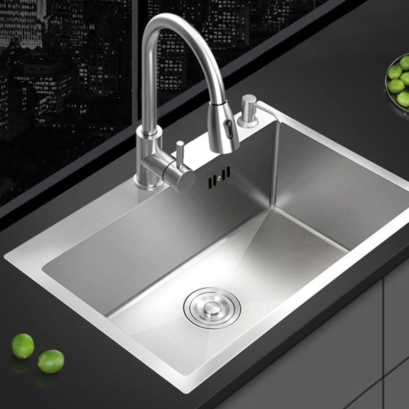 Stainless Steel Kitchen Sink Rectangular Shape Kitchen Sink with Drain Assembly Clearhalo 'Home Improvement' 'home_improvement' 'home_improvement_kitchen_sinks' 'Kitchen Remodel & Kitchen Fixtures' 'Kitchen Sinks & Faucet Components' 'Kitchen Sinks' 'kitchen_sinks' 1200x1200_12cf26c5-f21c-4252-bde3-18872eb685c8