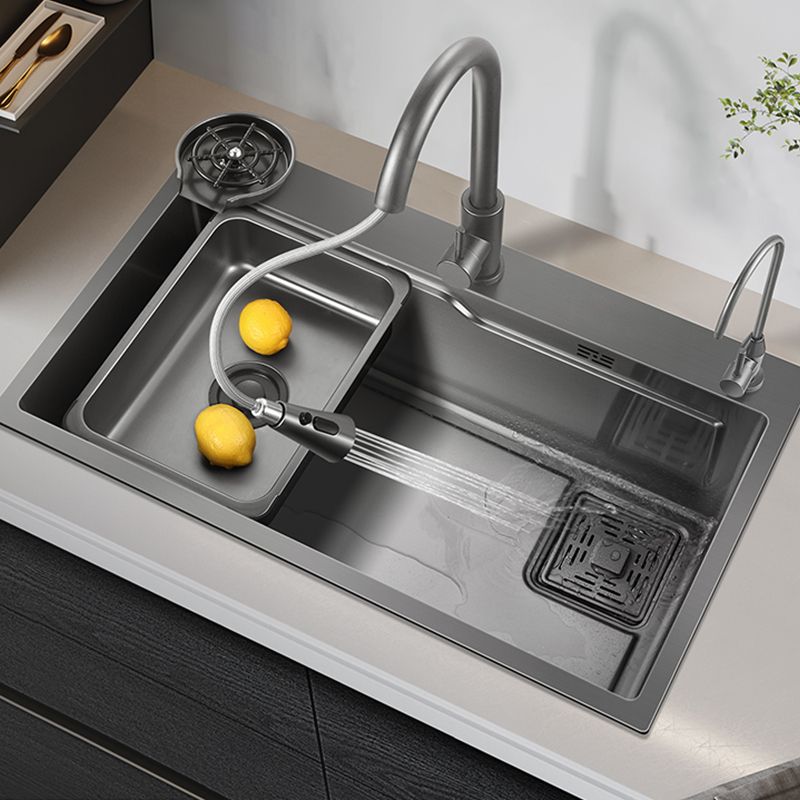 Kitchen Sink Stainless Steel Soundproof Detail Kitchen Sink with Basket Strainer Clearhalo 'Home Improvement' 'home_improvement' 'home_improvement_kitchen_sinks' 'Kitchen Remodel & Kitchen Fixtures' 'Kitchen Sinks & Faucet Components' 'Kitchen Sinks' 'kitchen_sinks' 1200x1200_12d2ee1f-2adb-4307-b176-f16815b67bca