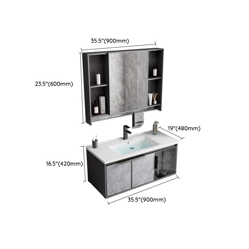 Metal Bathroom Sink Vanity Wall-Mounted Bathroom Vanity with Sink Included Clearhalo 'Bathroom Remodel & Bathroom Fixtures' 'Bathroom Vanities' 'bathroom_vanities' 'Home Improvement' 'home_improvement' 'home_improvement_bathroom_vanities' 1200x1200_12d8d26f-d92f-4ab1-a8ed-12e854ced923