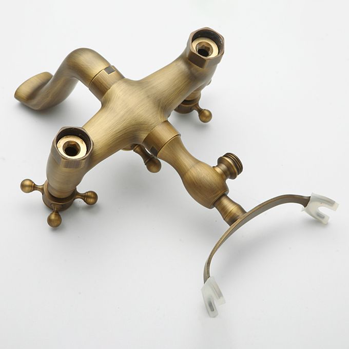 Traditional Floor Mounted Metal Freestanding Tub Filler Double Handles Bathtub Faucet Clearhalo 'Bathroom Remodel & Bathroom Fixtures' 'Bathtub Faucets' 'bathtub_faucets' 'Home Improvement' 'home_improvement' 'home_improvement_bathtub_faucets' 1200x1200_12d94660-0e70-4a11-a1be-cf87c5ce1a7d