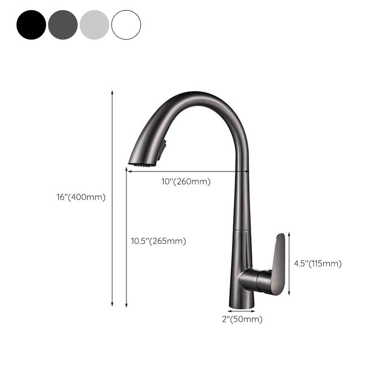 Single Handle Kitchen Faucet Pull Down Faucet with Pull out Sprayer Clearhalo 'Home Improvement' 'home_improvement' 'home_improvement_kitchen_faucets' 'Kitchen Faucets' 'Kitchen Remodel & Kitchen Fixtures' 'Kitchen Sinks & Faucet Components' 'kitchen_faucets' 1200x1200_12defc31-206c-4c06-af57-a6f8778fe4a9