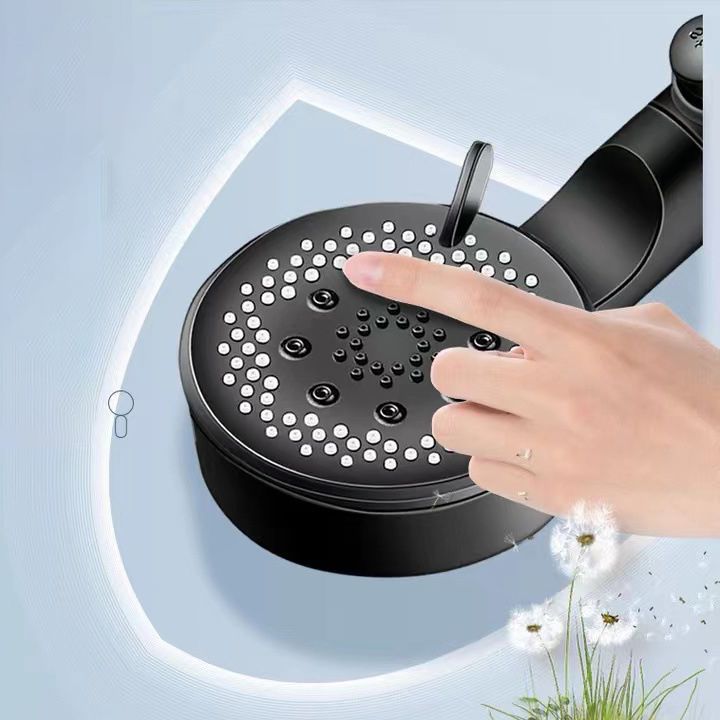 Classic Plastic Shower Head 5 Setting Round Handheld Shower Heads Clearhalo 'Bathroom Remodel & Bathroom Fixtures' 'Home Improvement' 'home_improvement' 'home_improvement_shower_heads' 'Shower Heads' 'shower_heads' 'Showers & Bathtubs Plumbing' 'Showers & Bathtubs' 1200x1200_12e97287-f564-49db-9e38-9037e6ce2d02