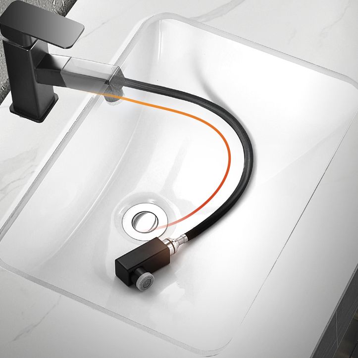 Glam Wall Mount Bathroom Vanity Black Ceramic Single-Sink Rectangular Vanity Set Clearhalo 'Bathroom Remodel & Bathroom Fixtures' 'Bathroom Vanities' 'bathroom_vanities' 'Home Improvement' 'home_improvement' 'home_improvement_bathroom_vanities' 1200x1200_12f027a2-af4f-4a9d-878d-748b52c30364