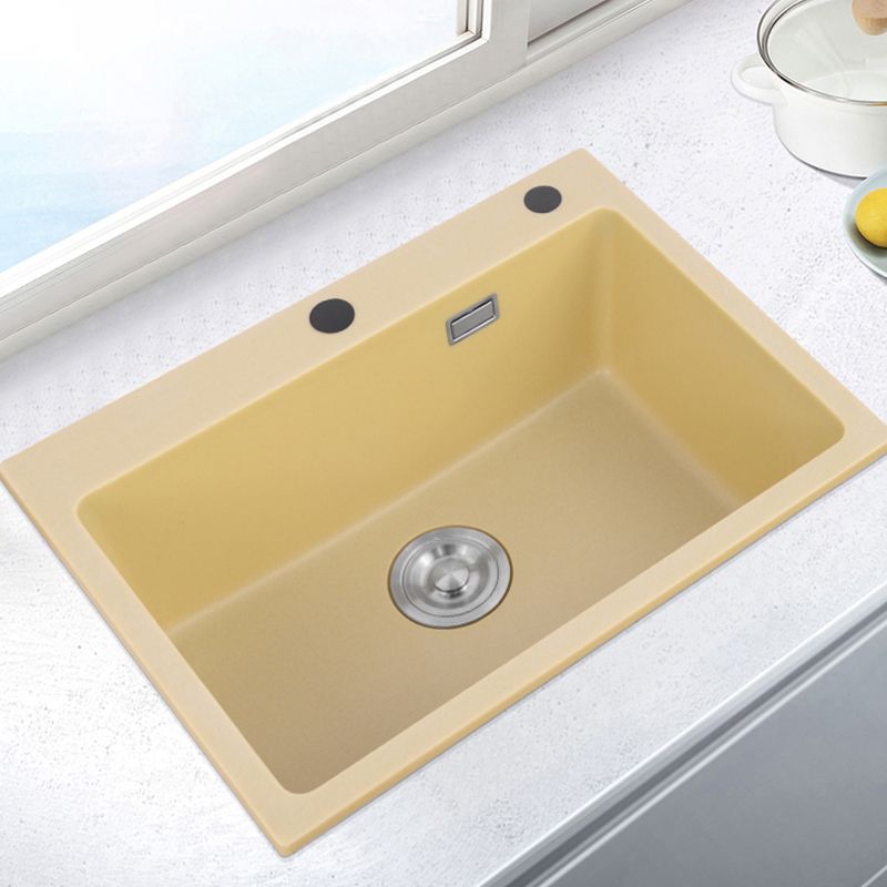 Quartz Kitchen Sink Yellow Single Bowl Kitchen Sink with Drain Assembly Clearhalo 'Home Improvement' 'home_improvement' 'home_improvement_kitchen_sinks' 'Kitchen Remodel & Kitchen Fixtures' 'Kitchen Sinks & Faucet Components' 'Kitchen Sinks' 'kitchen_sinks' 1200x1200_12f53422-9d47-4d72-b5eb-acae71aaa010