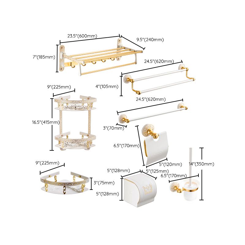 Traditional Bathroom Accessories Hardware Set Bath Shelf Bathroom Accessory Kit Clearhalo 'Bathroom Hardware Sets' 'Bathroom Hardware' 'Bathroom Remodel & Bathroom Fixtures' 'bathroom_hardware_sets' 'Home Improvement' 'home_improvement' 'home_improvement_bathroom_hardware_sets' 1200x1200_12fb8887-9c2e-40cc-a543-a714966c65f0