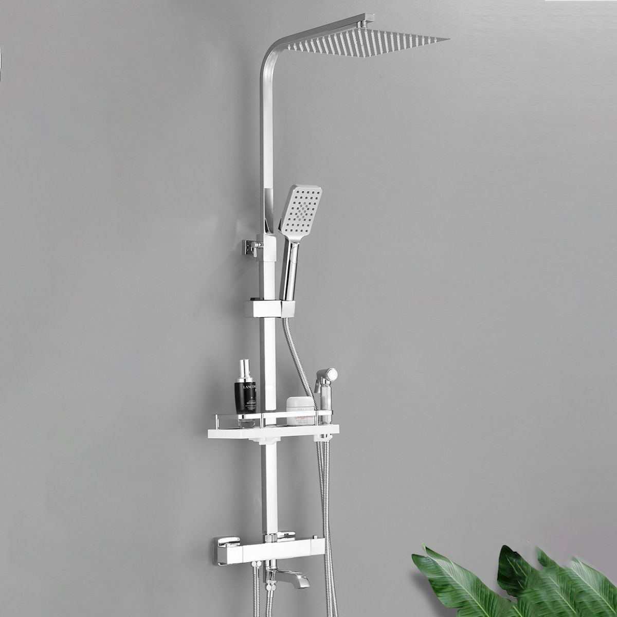 Shower System Rain Handheld Shower Head Wall mounted Adjustable Water Flow Shower System Clearhalo 'Bathroom Remodel & Bathroom Fixtures' 'Home Improvement' 'home_improvement' 'home_improvement_shower_faucets' 'Shower Faucets & Systems' 'shower_faucets' 'Showers & Bathtubs Plumbing' 'Showers & Bathtubs' 1200x1200_130e8f24-9ca6-4214-9590-5134b1f587df