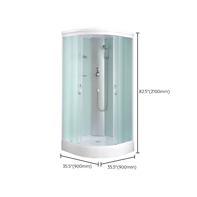Rounded Shower Stall with Shower Base Tempered Glass Shower Stall Clearhalo 'Bathroom Remodel & Bathroom Fixtures' 'Home Improvement' 'home_improvement' 'home_improvement_shower_stalls_enclosures' 'Shower Stalls & Enclosures' 'shower_stalls_enclosures' 'Showers & Bathtubs' 1200x1200_131831dd-e489-4f8a-b034-6dd288080ed5
