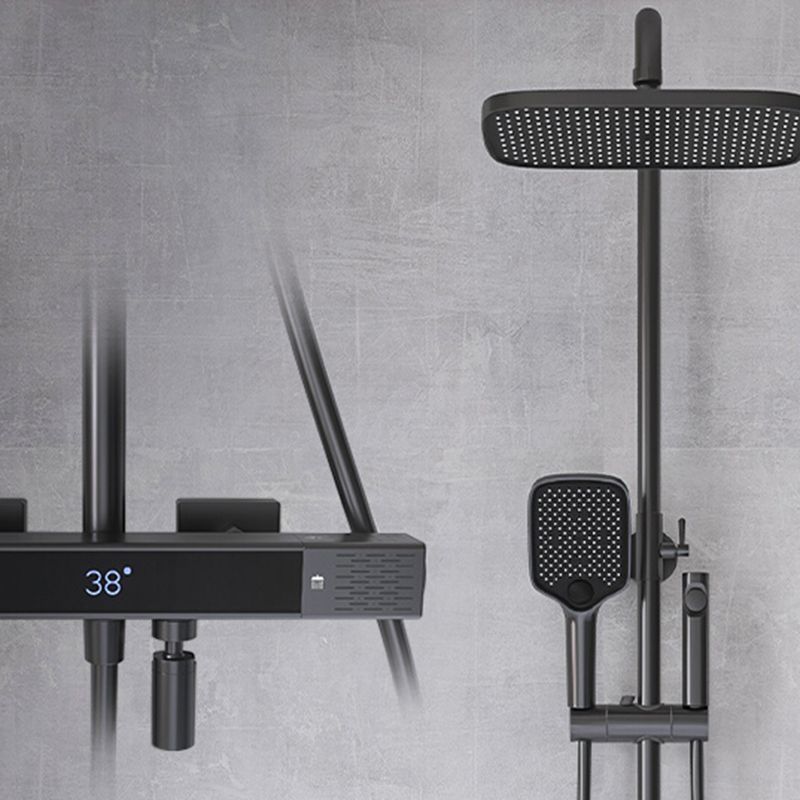 Contemporary Style Brass Shower Faucet with Hand Shower Wall Mounted Shower Combo Clearhalo 'Bathroom Remodel & Bathroom Fixtures' 'Home Improvement' 'home_improvement' 'home_improvement_shower_faucets' 'Shower Faucets & Systems' 'shower_faucets' 'Showers & Bathtubs Plumbing' 'Showers & Bathtubs' 1200x1200_1321595d-68b0-40d2-baf7-856625b214cd