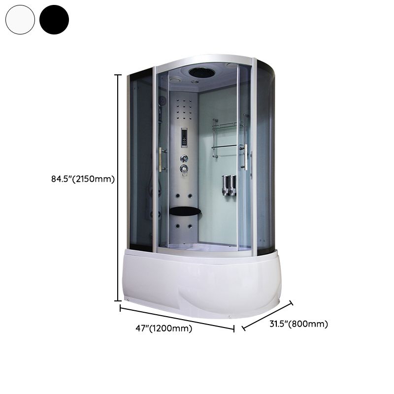 Round Tempered Glass Shower Enclosure with Base Kit Framed Tub & Shower Kit Clearhalo 'Bathroom Remodel & Bathroom Fixtures' 'Home Improvement' 'home_improvement' 'home_improvement_shower_stalls_enclosures' 'Shower Stalls & Enclosures' 'shower_stalls_enclosures' 'Showers & Bathtubs' 1200x1200_132b0ac1-97a1-4c5a-8d1a-f2d67138b31c