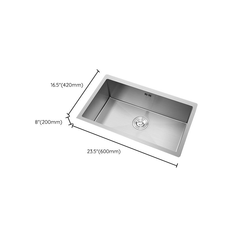 Rectangle Stainless Steel Sink Single Bowl Undermount Kitchen Sink Clearhalo 'Home Improvement' 'home_improvement' 'home_improvement_kitchen_sinks' 'Kitchen Remodel & Kitchen Fixtures' 'Kitchen Sinks & Faucet Components' 'Kitchen Sinks' 'kitchen_sinks' 1200x1200_132d63ca-5968-458f-8865-d6a2eb72f6a7