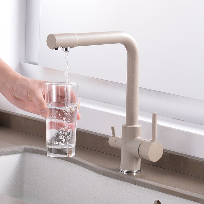 Modern Pure Color Kitchen Faucet with Handles and Supply Lines Bar Faucet Clearhalo 'Home Improvement' 'home_improvement' 'home_improvement_kitchen_faucets' 'Kitchen Faucets' 'Kitchen Remodel & Kitchen Fixtures' 'Kitchen Sinks & Faucet Components' 'kitchen_faucets' 1200x1200_1336a3f3-c78d-434a-bcef-457bc5ebd233