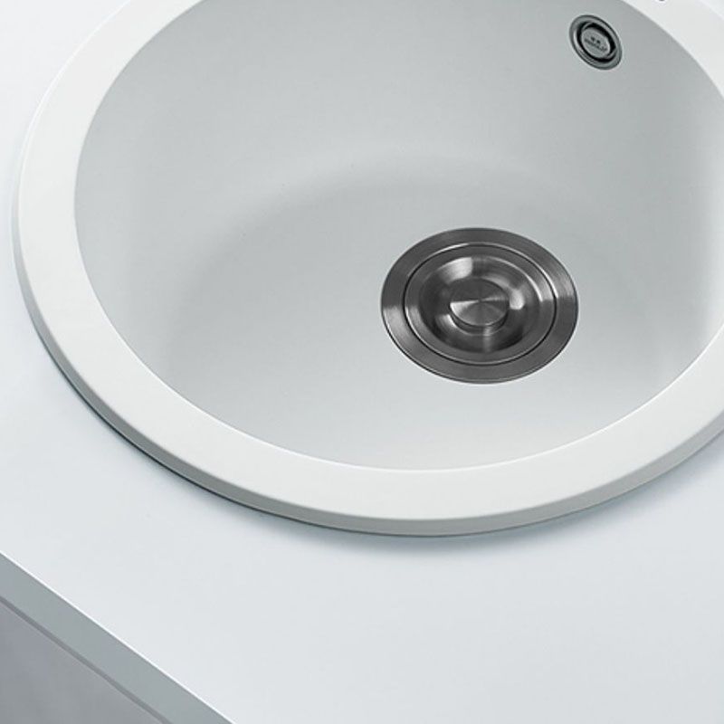 Quartz Kitchen Sink Round Single Basin Kitchen Sink with Drain Assembly Clearhalo 'Home Improvement' 'home_improvement' 'home_improvement_kitchen_sinks' 'Kitchen Remodel & Kitchen Fixtures' 'Kitchen Sinks & Faucet Components' 'Kitchen Sinks' 'kitchen_sinks' 1200x1200_13370ac3-77b6-4ae2-89eb-151ed18e07e6