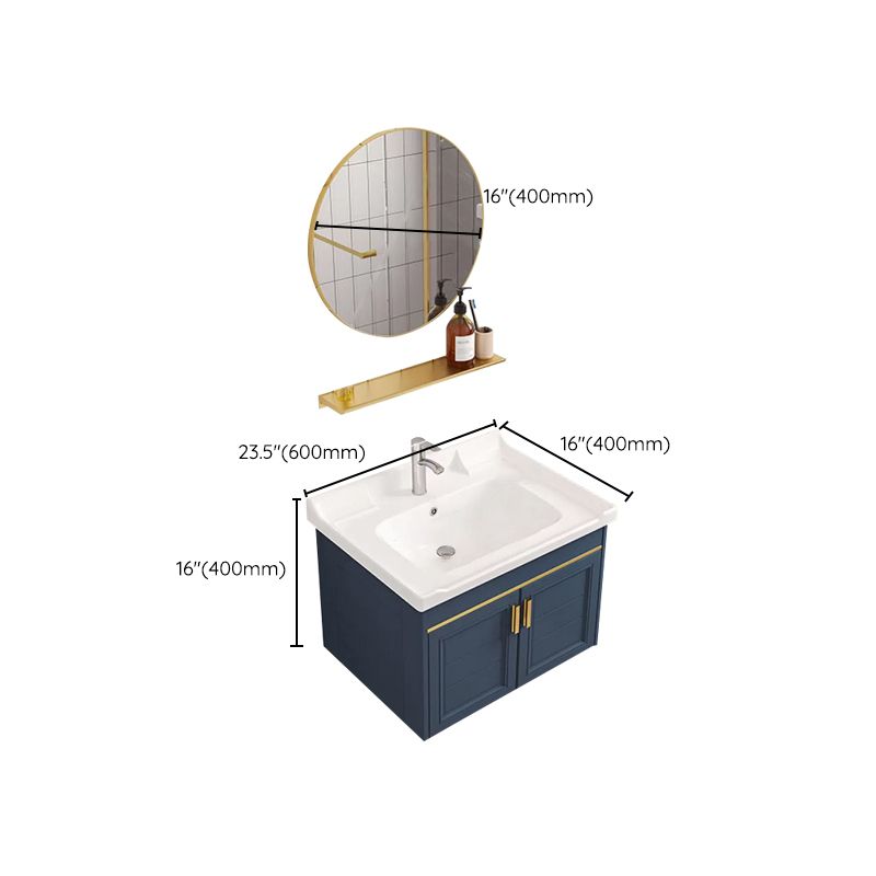 Modern Single Wall Mount Vanity Blue Ceramic Top Sink Vanity Clearhalo 'Bathroom Remodel & Bathroom Fixtures' 'Bathroom Vanities' 'bathroom_vanities' 'Home Improvement' 'home_improvement' 'home_improvement_bathroom_vanities' 1200x1200_133c16f5-a47f-4eae-b26c-81131bc999ad