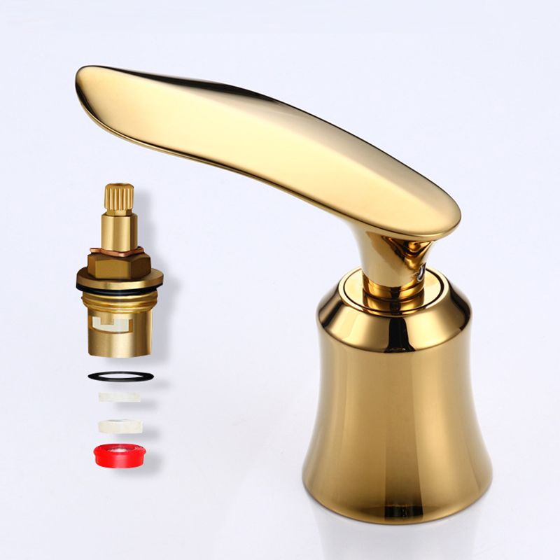 5.1" H Brass Basin Lavatory Faucet Double Handles Bathroom Faucet Clearhalo 'Bathroom Remodel & Bathroom Fixtures' 'Bathroom Sink Faucets' 'Bathroom Sinks & Faucet Components' 'bathroom_sink_faucets' 'Home Improvement' 'home_improvement' 'home_improvement_bathroom_sink_faucets' 1200x1200_1345148f-6599-485b-9468-0c20fc535b1b