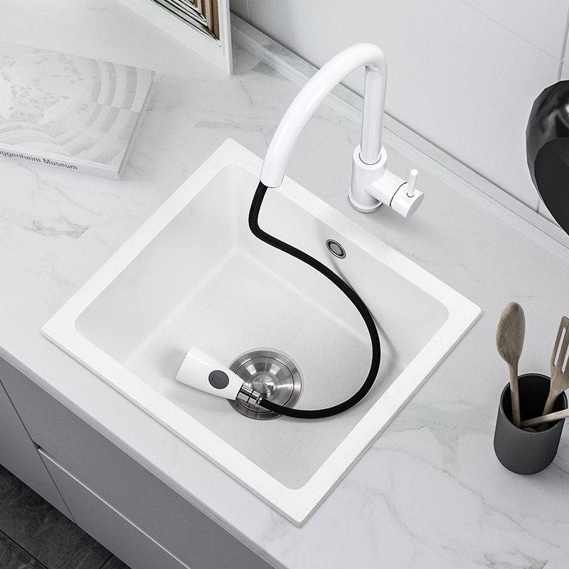 Modern Style Kitchen Sink Quartz Single Bowl Kitchen Sink with Square Shape Clearhalo 'Home Improvement' 'home_improvement' 'home_improvement_kitchen_sinks' 'Kitchen Remodel & Kitchen Fixtures' 'Kitchen Sinks & Faucet Components' 'Kitchen Sinks' 'kitchen_sinks' 1200x1200_134ae0d6-29b8-4838-8b2b-85980c9564ae