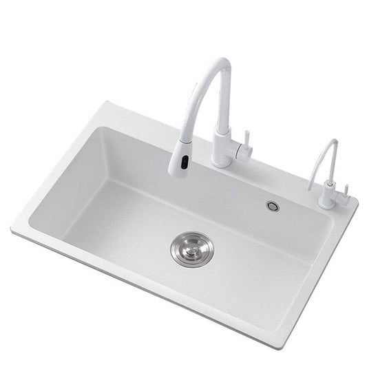 Drop-In Kitchen Sink Quartz Single Basin Kitchen Sink with Basket Strainer Clearhalo 'Home Improvement' 'home_improvement' 'home_improvement_kitchen_sinks' 'Kitchen Remodel & Kitchen Fixtures' 'Kitchen Sinks & Faucet Components' 'Kitchen Sinks' 'kitchen_sinks' 1200x1200_1351f2e4-58a9-46e0-a05b-557f4373e4ac