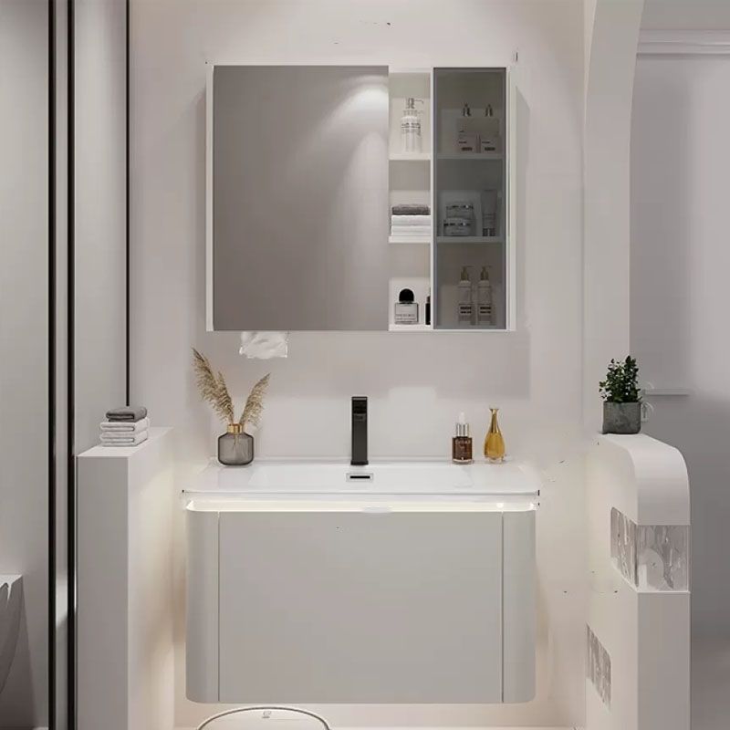 White Rectangular Single-Sink Open Console with Sink Set Sink Included Clearhalo 'Bathroom Remodel & Bathroom Fixtures' 'Bathroom Vanities' 'bathroom_vanities' 'Home Improvement' 'home_improvement' 'home_improvement_bathroom_vanities' 1200x1200_135e849a-85a2-42a1-a25a-ba795e25ce8b