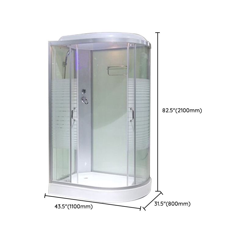Framed Double Sliding Shower Stall Rounded Striped Shower Kit Clearhalo 'Bathroom Remodel & Bathroom Fixtures' 'Home Improvement' 'home_improvement' 'home_improvement_shower_stalls_enclosures' 'Shower Stalls & Enclosures' 'shower_stalls_enclosures' 'Showers & Bathtubs' 1200x1200_137fc435-68c5-4a0a-bc5c-9c0b30b7cd73