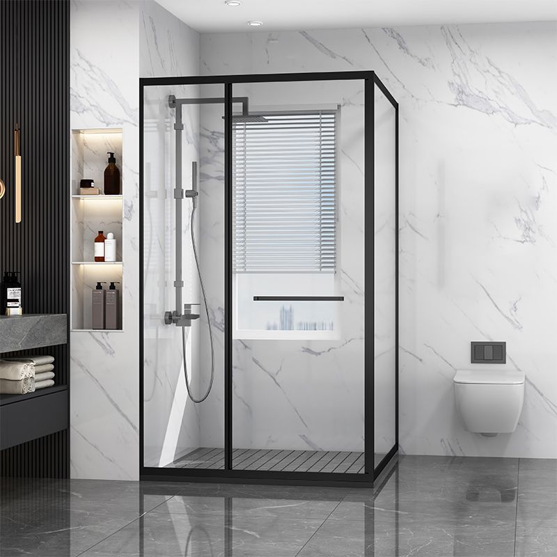 Tempered Shower Bath Door Transparent Metal Framed Grey Shower Door Clearhalo 'Bathroom Remodel & Bathroom Fixtures' 'Home Improvement' 'home_improvement' 'home_improvement_shower_tub_doors' 'Shower and Tub Doors' 'shower_tub_doors' 'Showers & Bathtubs' 1200x1200_1389c7ed-2ccf-4b2e-9b0b-5a24882f03a1