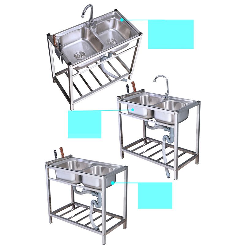 Modern Style Kitchen Sink Stainless Steel Drop-In Kitchen Double Sink with Drain Assembly Clearhalo 'Home Improvement' 'home_improvement' 'home_improvement_kitchen_sinks' 'Kitchen Remodel & Kitchen Fixtures' 'Kitchen Sinks & Faucet Components' 'Kitchen Sinks' 'kitchen_sinks' 1200x1200_13b89af1-13c2-417d-a40b-a84dfbf7b06e