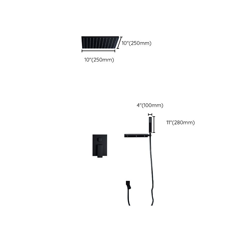 Modern Shower Faucet Adjustable Water Flow Rain Shower Head Shower System in Black Clearhalo 'Bathroom Remodel & Bathroom Fixtures' 'Home Improvement' 'home_improvement' 'home_improvement_shower_faucets' 'Shower Faucets & Systems' 'shower_faucets' 'Showers & Bathtubs Plumbing' 'Showers & Bathtubs' 1200x1200_13bcd895-5f2b-4243-a355-06bcca5a998f
