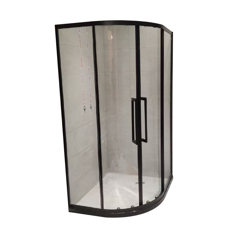 Clear Tempered Glass Shower Stall Round Shower Enclosure on Corner Clearhalo 'Bathroom Remodel & Bathroom Fixtures' 'Home Improvement' 'home_improvement' 'home_improvement_shower_stalls_enclosures' 'Shower Stalls & Enclosures' 'shower_stalls_enclosures' 'Showers & Bathtubs' 1200x1200_13c1ab2e-3f6f-4419-8d31-afa0aa963336