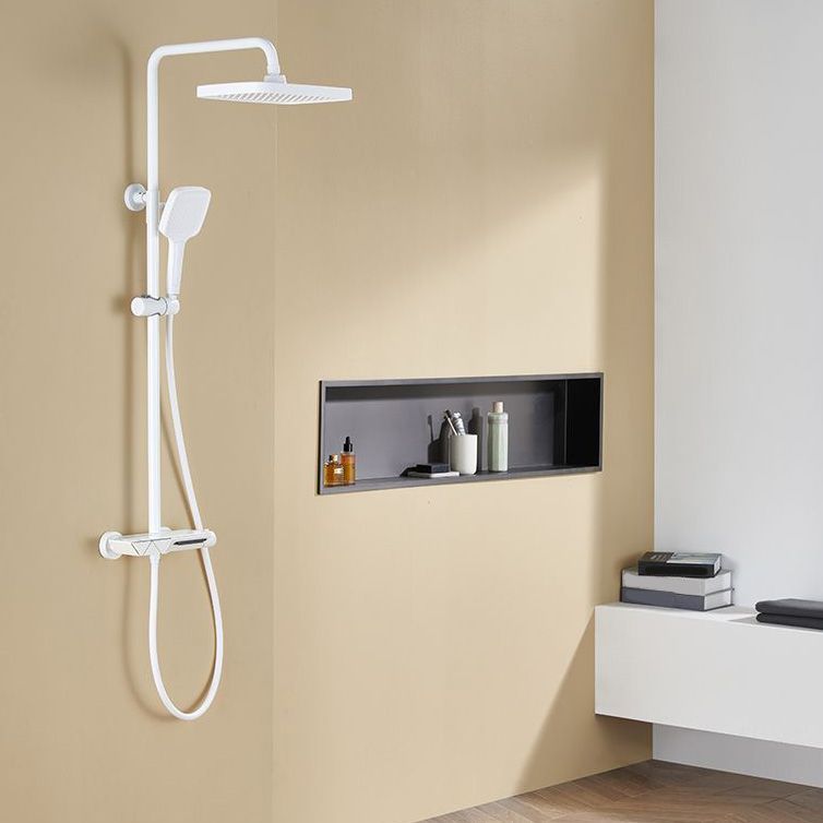 Wall Mounted Modern Square Metal Shower Adjustable Shower Head Shower Faucet Clearhalo 'Bathroom Remodel & Bathroom Fixtures' 'Home Improvement' 'home_improvement' 'home_improvement_shower_faucets' 'Shower Faucets & Systems' 'shower_faucets' 'Showers & Bathtubs Plumbing' 'Showers & Bathtubs' 1200x1200_13d19585-4c56-4205-855a-b0f44b26e2f4