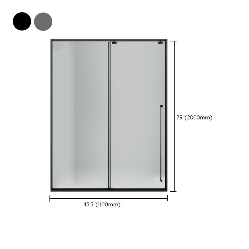 One-shaped Transparent Glass Shower Door, Semi-frameless Shower Single Sliding Door Clearhalo 'Bathroom Remodel & Bathroom Fixtures' 'Home Improvement' 'home_improvement' 'home_improvement_shower_tub_doors' 'Shower and Tub Doors' 'shower_tub_doors' 'Showers & Bathtubs' 1200x1200_13d49292-4f56-443d-9c2d-af7d44980f69