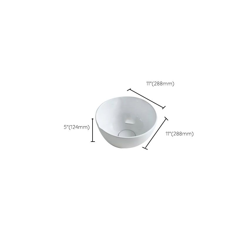 Bathroom Sink White Ceramic Faucet Single Handle Round Shape Sink Clearhalo 'Bathroom Remodel & Bathroom Fixtures' 'Bathroom Sinks & Faucet Components' 'Bathroom Sinks' 'bathroom_sink' 'Home Improvement' 'home_improvement' 'home_improvement_bathroom_sink' 1200x1200_13f630fe-9eb2-49e7-b680-50e3c8e02a2f