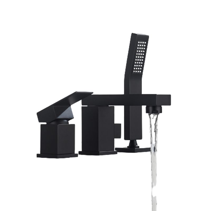 Deck Mounted Metal Freestanding Tub Filler Single Handle Freestanding Faucet Clearhalo 'Bathroom Remodel & Bathroom Fixtures' 'Bathtub Faucets' 'bathtub_faucets' 'Home Improvement' 'home_improvement' 'home_improvement_bathtub_faucets' 1200x1200_13fd6981-8909-4603-80b9-22cd2fe174e6