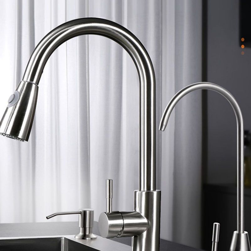 Modern Workstation Ledge Stainless Steel with Faucet and Soap Dispenser Prep Station Clearhalo 'Home Improvement' 'home_improvement' 'home_improvement_kitchen_sinks' 'Kitchen Remodel & Kitchen Fixtures' 'Kitchen Sinks & Faucet Components' 'Kitchen Sinks' 'kitchen_sinks' 1200x1200_14111f23-bbef-4f45-a633-d09d299f968c