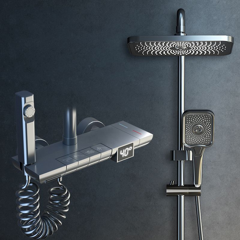 Modern Shower Trim Brass Square Handheld Shower Head Wall Mounted Shower Combo Clearhalo 'Bathroom Remodel & Bathroom Fixtures' 'Home Improvement' 'home_improvement' 'home_improvement_shower_faucets' 'Shower Faucets & Systems' 'shower_faucets' 'Showers & Bathtubs Plumbing' 'Showers & Bathtubs' 1200x1200_1417f5b6-de7d-4494-b77c-d84e696996b8