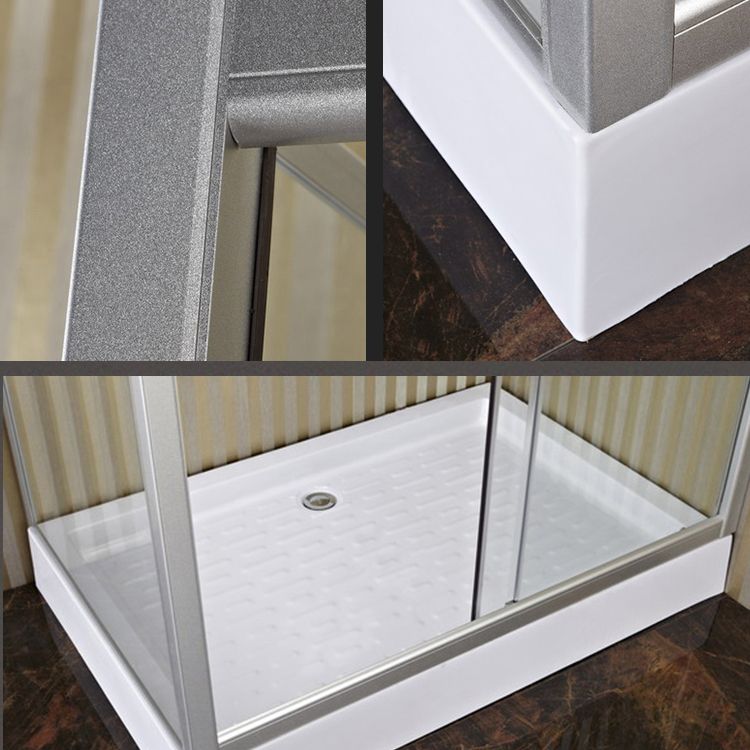 Rectangular Shower Kit Semi Frameless Tempered Glass Shower Enclosure ...