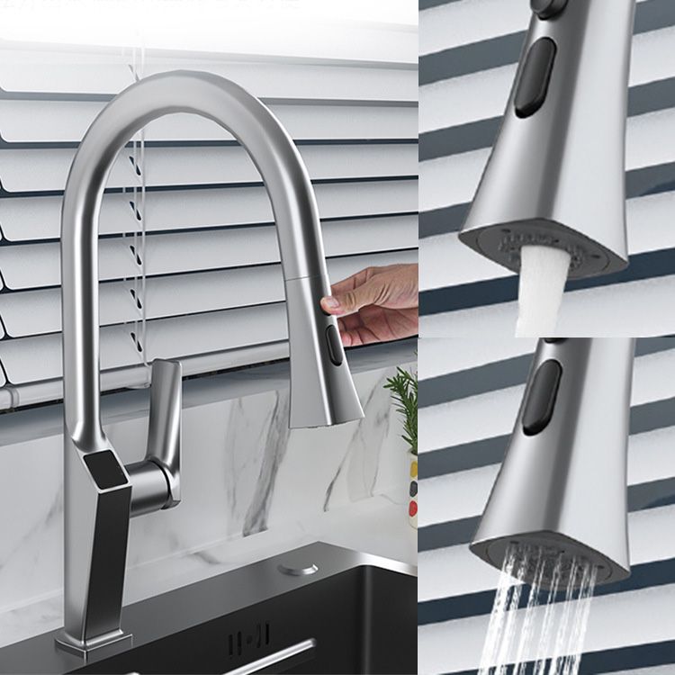 Metal Kitchen Faucet Pull down Sprayer Kitchen Faucet with Single Handle Clearhalo 'Home Improvement' 'home_improvement' 'home_improvement_kitchen_faucets' 'Kitchen Faucets' 'Kitchen Remodel & Kitchen Fixtures' 'Kitchen Sinks & Faucet Components' 'kitchen_faucets' 1200x1200_145d37da-b686-45a7-853b-39f699ce6f82
