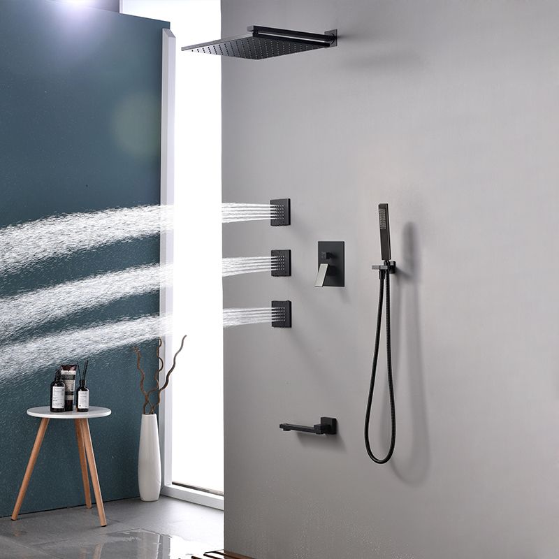 Modern Shower Faucet Brass Square Adjustable Shower Head Wall Mounted Shower Set Clearhalo 'Bathroom Remodel & Bathroom Fixtures' 'Home Improvement' 'home_improvement' 'home_improvement_shower_faucets' 'Shower Faucets & Systems' 'shower_faucets' 'Showers & Bathtubs Plumbing' 'Showers & Bathtubs' 1200x1200_1468cc91-e97f-47a2-a63e-6ba95cabc09d
