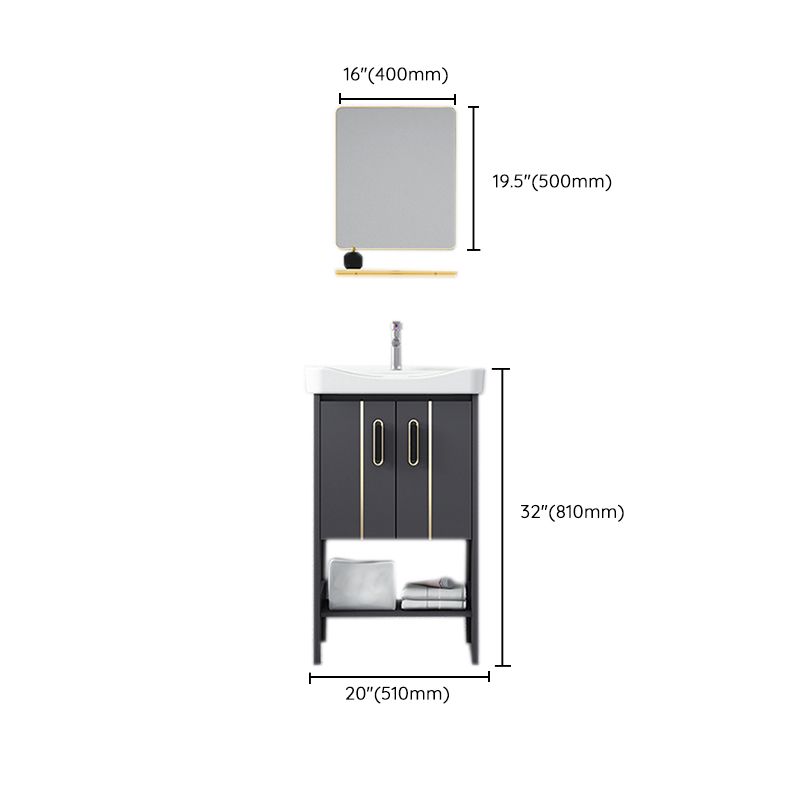 Bathroom Sink Vanity Rectangle Freestanding Mirror Standalone Cabinet Bath Vanity Clearhalo 'Bathroom Remodel & Bathroom Fixtures' 'Bathroom Vanities' 'bathroom_vanities' 'Home Improvement' 'home_improvement' 'home_improvement_bathroom_vanities' 1200x1200_14783410-52b4-415f-842d-e5192606ffcc